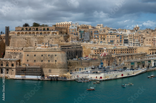 Sea front of the fortified historic city of Valletta (Il-Belt) the capital of Malta