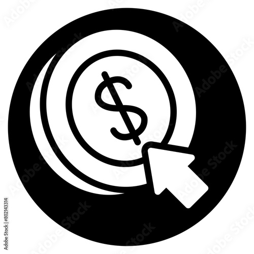 pay per click glyph icon