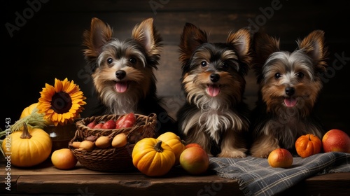 Describe pets enjoying a picnic with their owners, munching on treats in the sunshine