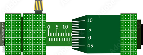 Tubular inside micrometer isolated on a white background,It is a precision measuring tool used to measure the internal diameter of cylindrical objects and is commonly employed in industries 