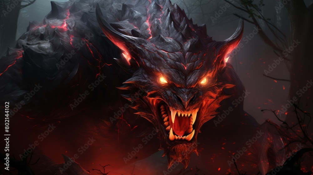 Fototapeta premium Design a mischievous devil playing pranks on unsuspecting creatures in the forest