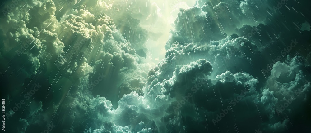 Rain clouds rain down sunlight instead of raindrops Rain clouds rain down sunlight instead of raindrops