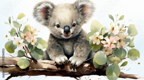 Design an adorable animal with the body of a koala and the wings of a hummingbird