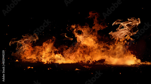 Fiery Abstract Flames on a Dark Background