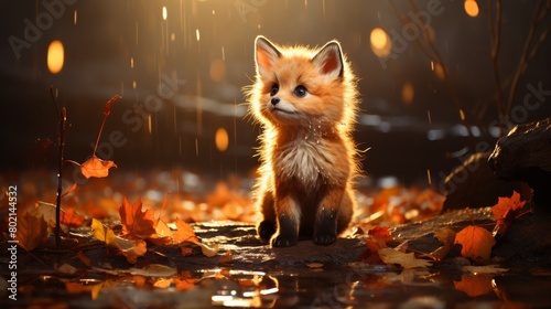 Imagine a tiny fox with big, expressive eyes and a penchant for collecting shiny objects photo