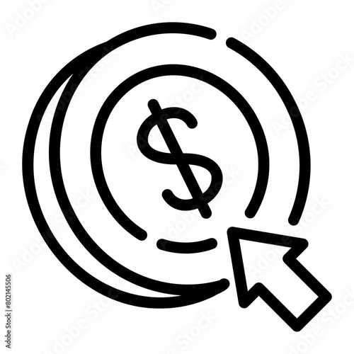 pay per click line icon