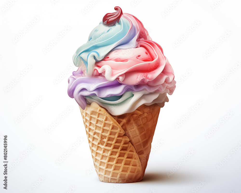 pastel watercolor illustration of ice cream cone clipart on white background. pastel watercolor illustration of ice cream cone clipart on white background.