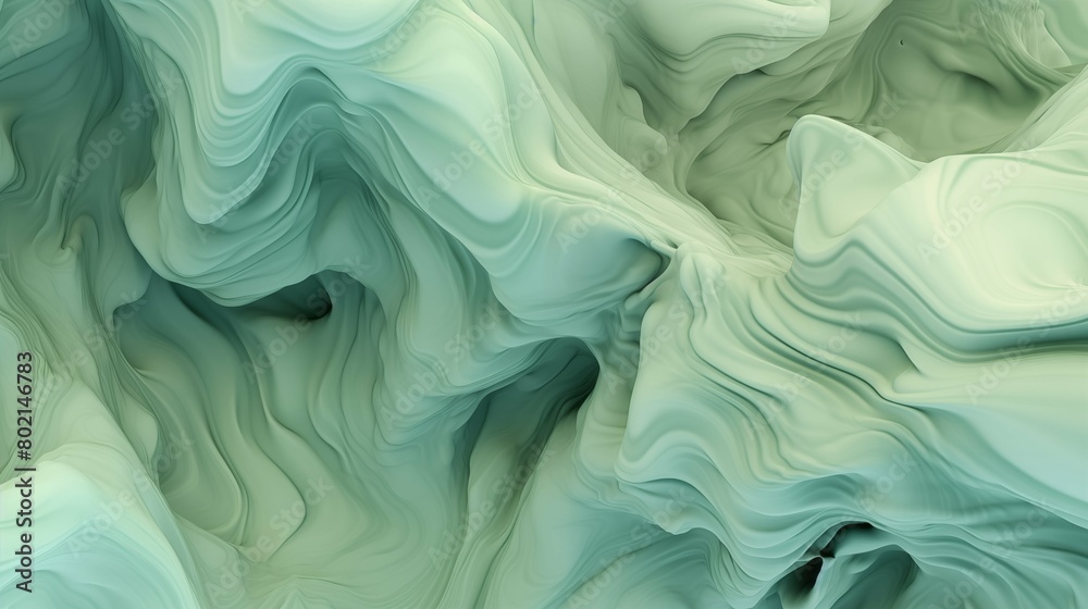 Obraz premium Oceanic Resonance: Soothing Wave Patterns in Blue and Green