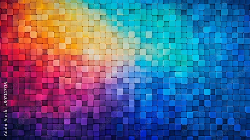 Colorful gradient abstract background. Multicolor squares mosaic.
