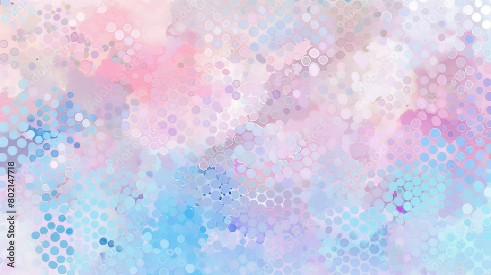 Playful pastel dot blend, whimsical pinks and blues, vector.