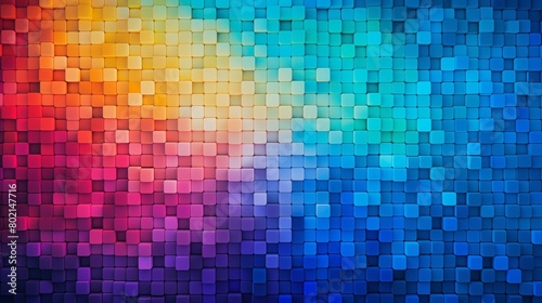 Colorful gradient abstract background. Multicolor squares mosaic.