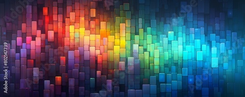 Colorful gradient background with a spectrum of colors including red  orange  yellow  green  blue  and purple.