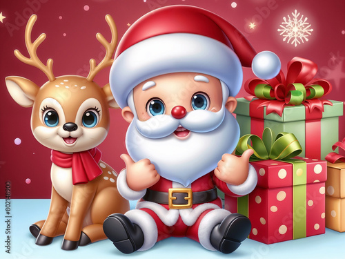 Cute child background with Santa Claus. AI
