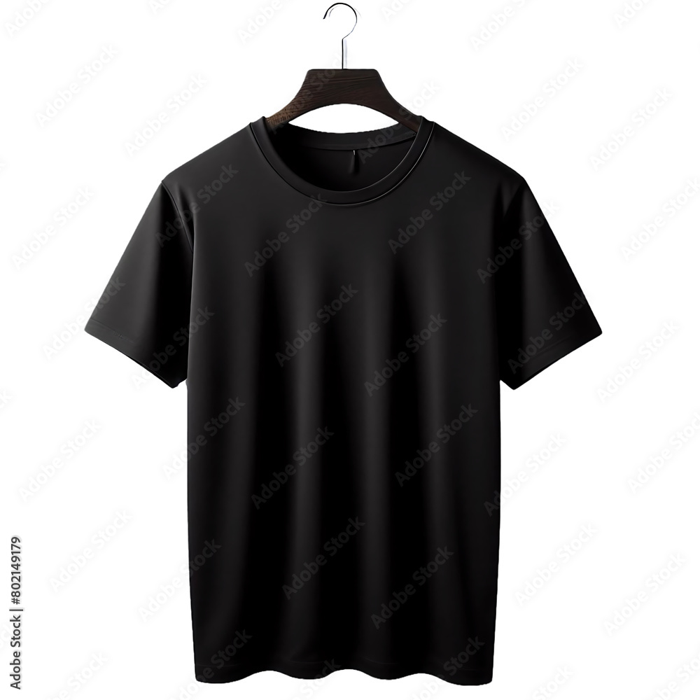 Black blank t-shirt front side isolated on transparent background. T-shirt mockup presentation for print Black blank t-shirt front side isolated on transparent background. T-shirt mockup presentation for print