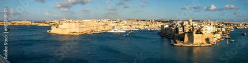Water front of Birgu, across the Grand Harbor from Valetta, Malta
