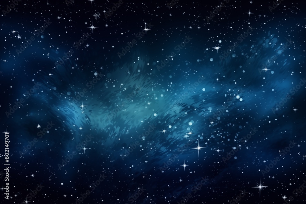 Obraz premium Enigmatic Blue Nebula and Twinkling Stars in the Depths of Outer Space