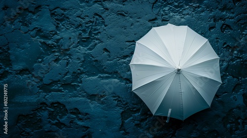 Top view umbrella dark background, concept idea high angle view autumn personal accessory photo