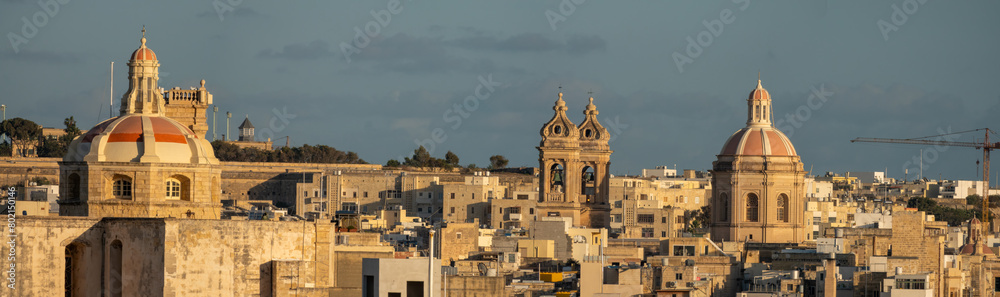 Water front of Birgu, across the Grand Harbor from Valetta, Malta