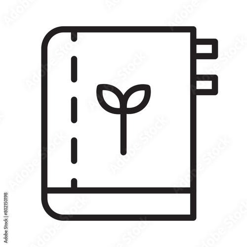 Book Herb Plant Line Icon