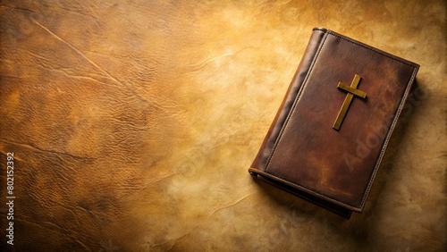 closed Bible, parchment background
