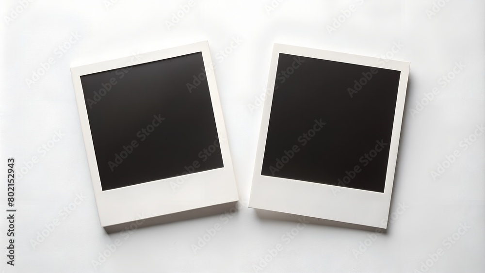 polaroid rectangular with black picture on it isolated on white background, horizontal mock up photos polaroid rectangular with black picture on it isolated on white background, horizontal mock up photos