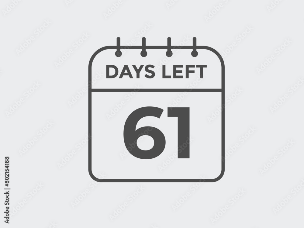 61 days to go countdown template. 61 day Countdown left days banner design. 61 Days left countdown timer 61 days to go countdown template. 61 day Countdown left days banner design. 61 Days left countdown timer