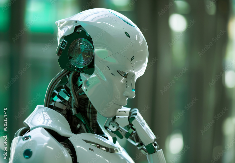 A robot thinking, artificial intelligence concept A robot thinking, artificial intelligence concept