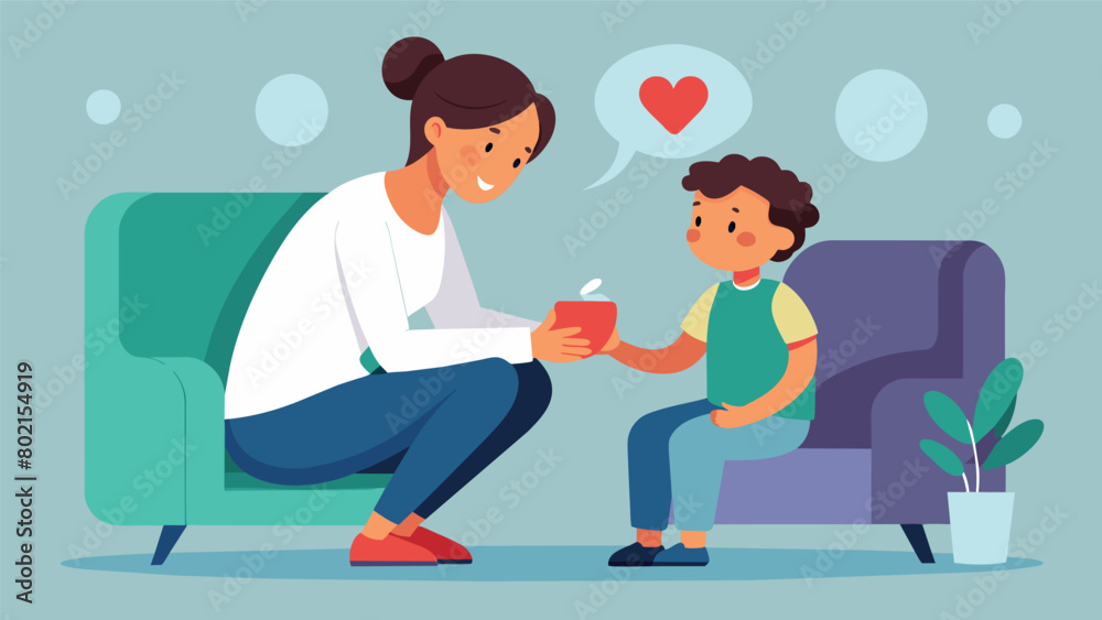 A parent sitting in on a ketamine therapy session with their child holding their hand and offering words of love and encouragement.. A parent sitting in on a ketamine therapy session with their child holding their hand and offering words of love and encouragement..