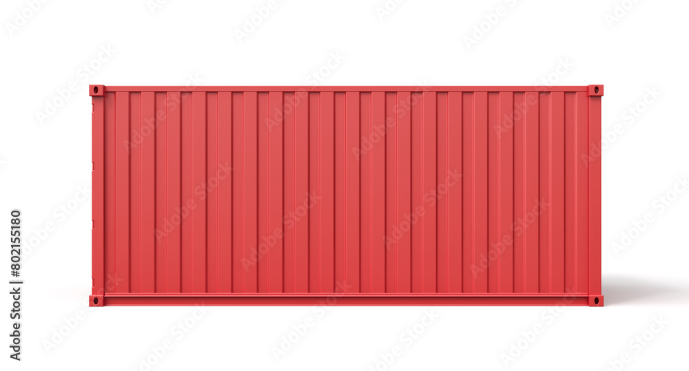 3d rendering of closed red cargo container isolated on white background. 3d rendering of closed red cargo container isolated on white background.