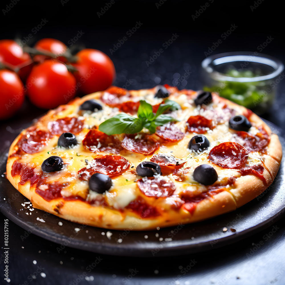 pizza with salami pizza with salami