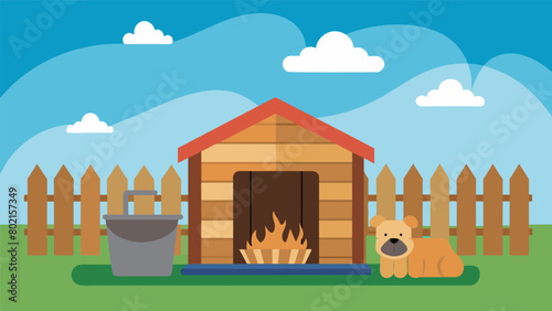 An outdoor sauna with a fencedin area for pets allowing them to take breaks and cool down while their owners bask in the warmth of the sauna..