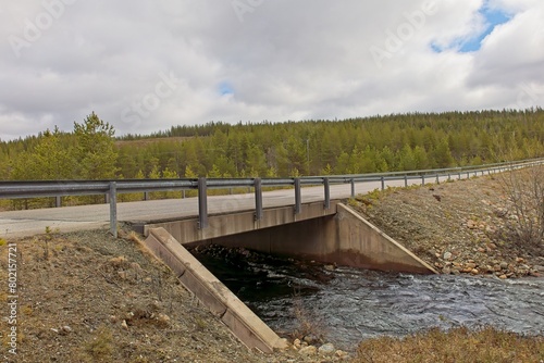 Wallpaper Mural View of Rajajoosepintie road in cloudy spring weather, Lapland, Finland. Torontodigital.ca