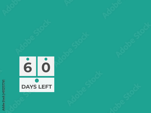 60 days to go countdown template. 60 day Countdown left days banner design. 60 Days left countdown timer