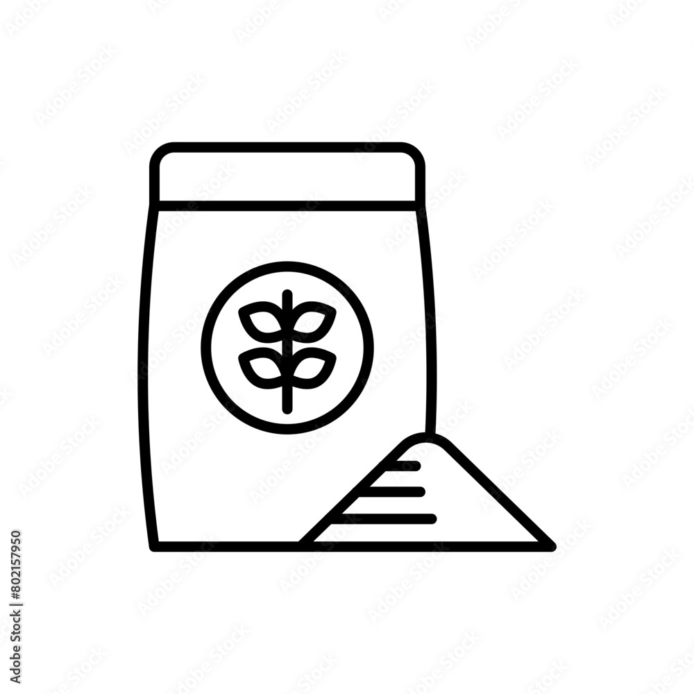 Flour bag outline icons, accounting minimalist vector illustration ,simple transparent graphic element .Isolated on white background Flour bag outline icons, accounting minimalist vector illustration ,simple transparent graphic element .Isolated on white background