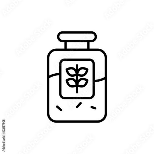 Flour jar outline icons, accounting minimalist vector illustration ,simple transparent graphic element .Isolated on white background