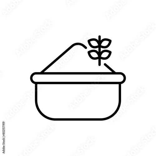 Flour outline icons, accounting minimalist vector illustration ,simple transparent graphic element .Isolated on white background