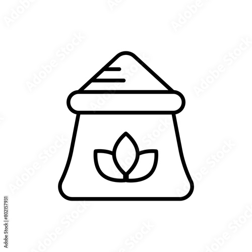 Flour bag outline icons, accounting minimalist vector illustration ,simple transparent graphic element .Isolated on white background