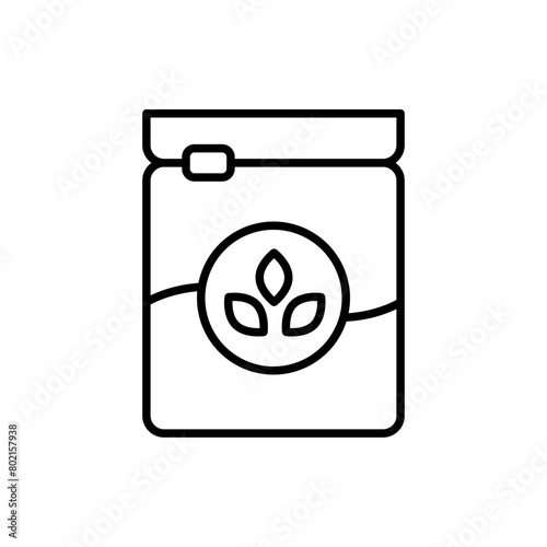 Flour bag outline icons, accounting minimalist vector illustration ,simple transparent graphic element .Isolated on white background
