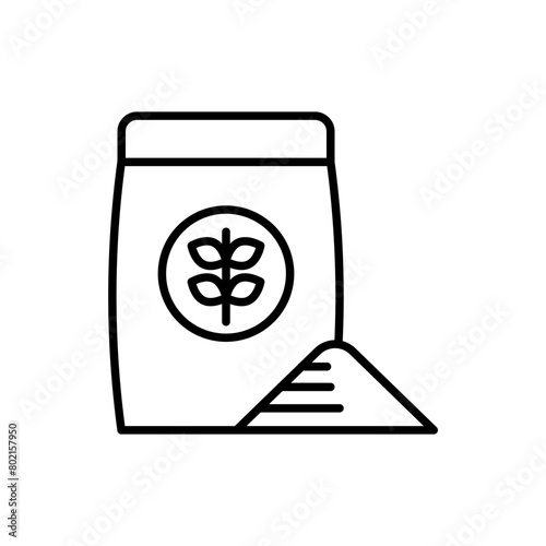 Flour bag outline icons, accounting minimalist vector illustration ,simple transparent graphic element .Isolated on white background