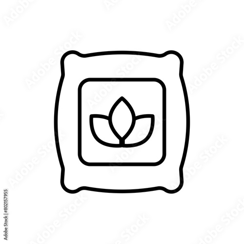 Flour bag outline icons, accounting minimalist vector illustration ,simple transparent graphic element .Isolated on white background