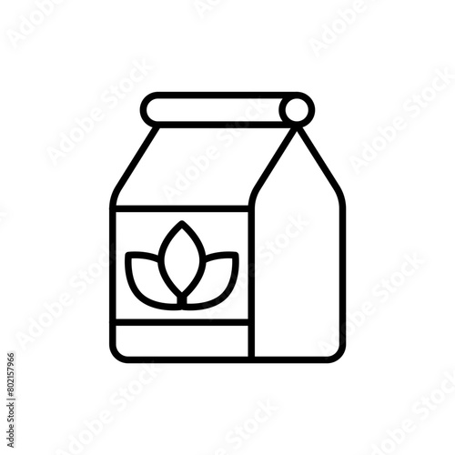 Flour bag outline icons, accounting minimalist vector illustration ,simple transparent graphic element .Isolated on white background