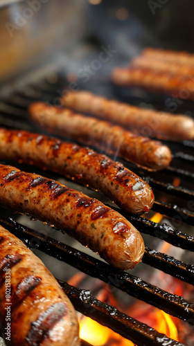 grilled sausages on the grill