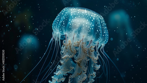 Jellyfish swimming in the ocean. photo