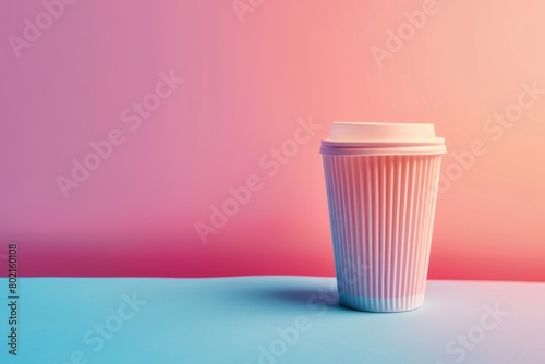 Pastel-Colored Background with Minimalist Coffee Cup Design