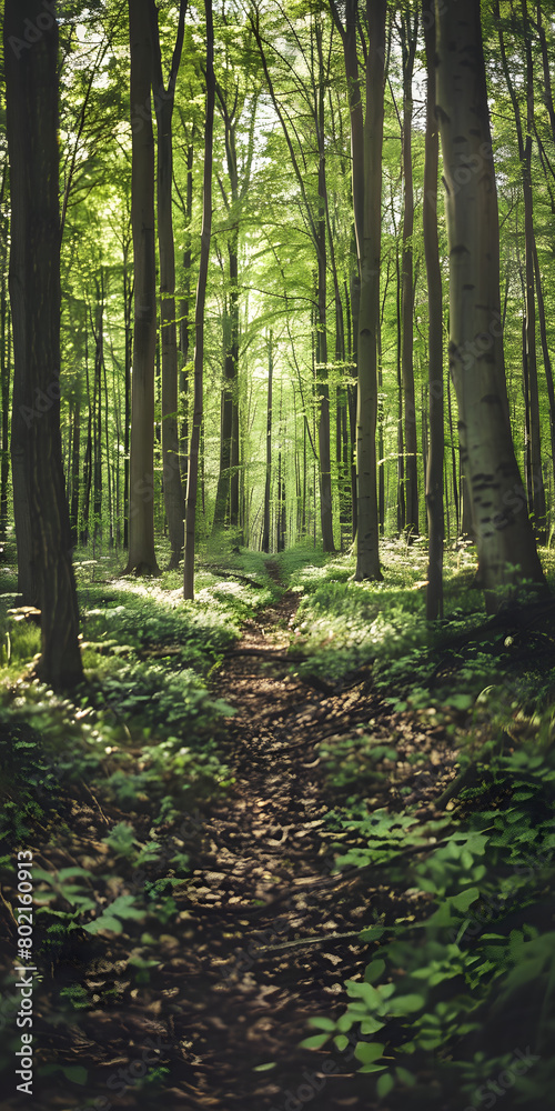 Floresta Serena com Árvores Verdes Exuberantes Floresta Serena com Árvores Verdes Exuberantes