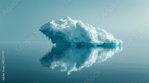 iceberg in the sea, minimalist an shaped of iceberg like a polar bear © Taijidesign