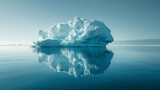 iceberg in polar regions, minimalist an shaped of iceberg like a polar bear
