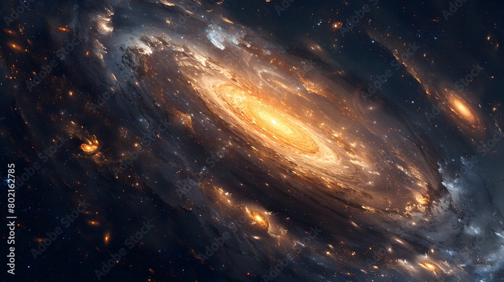 Obraz premium a swirling galaxy of colored sand, mesmerizing and detailed, against a solid, dark background