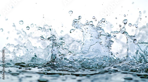 a splash of sparkling water, bubbles and all, against a clean, white background