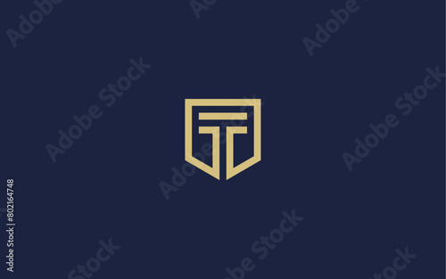 letter t with shield logo icon design vector design template inspiration